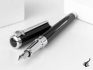 S.T. Dupont Sword Fountain Pen, Lacquer, Palladium trim, Black, 290102