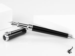 S.T. Dupont Sword Fountain Pen, Lacquer, Palladium trim, Black, 290102