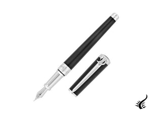 S.T. Dupont Sword Fountain Pen, Lacquer, Palladium trim, Black, 290102