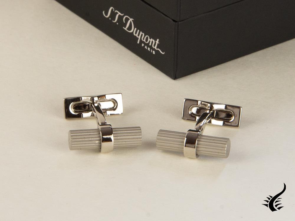 S.T. Dupont Traditional Batton Vertical Line Cufflinks, Palladium, 005596