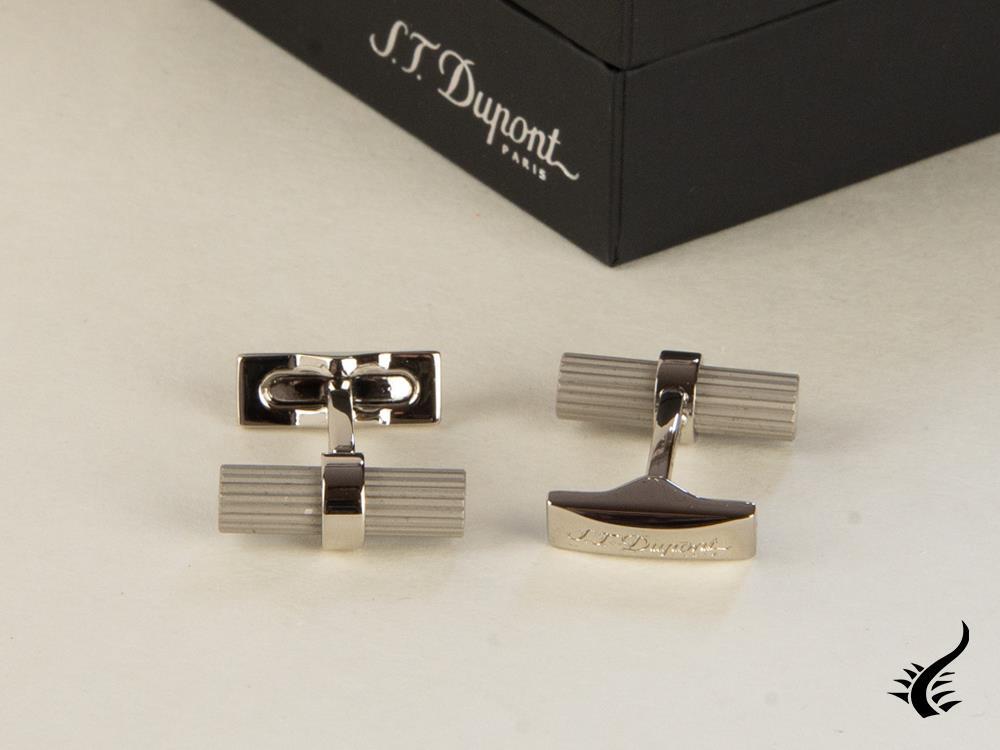 S.T. Dupont Traditional Batton Vertical Line Cufflinks, Palladium, 005596