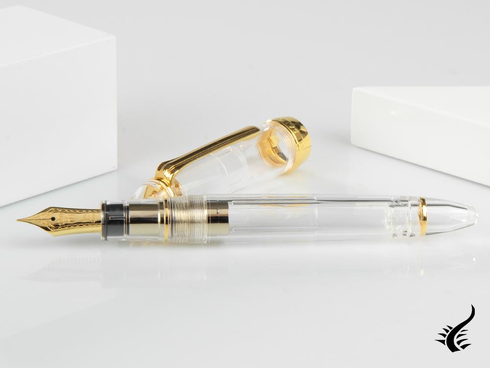 Sailor 1911 Large Series Fountain Pen, Demonstrator, 24k Gold Trim