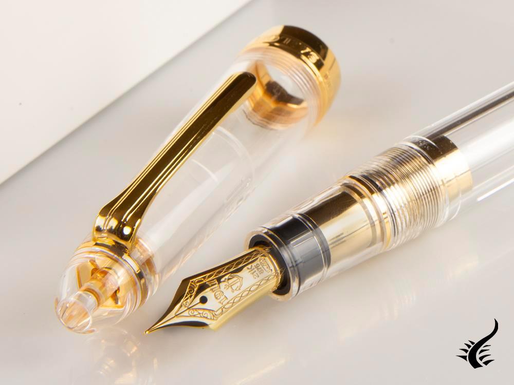 Sailor 1911 Large Series Fountain Pen, Demonstrator, 24k Gold Trim