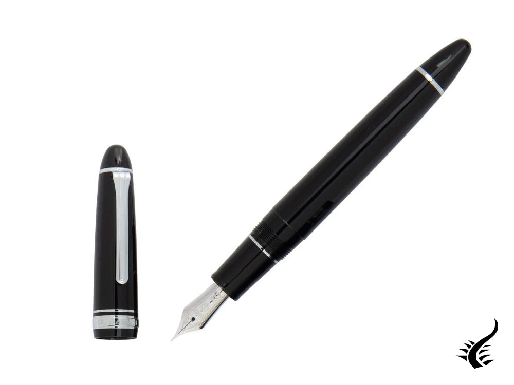 Sailor 1911 Large Silver Series Fountain Pen, Black, Chrome, 11-2024-420