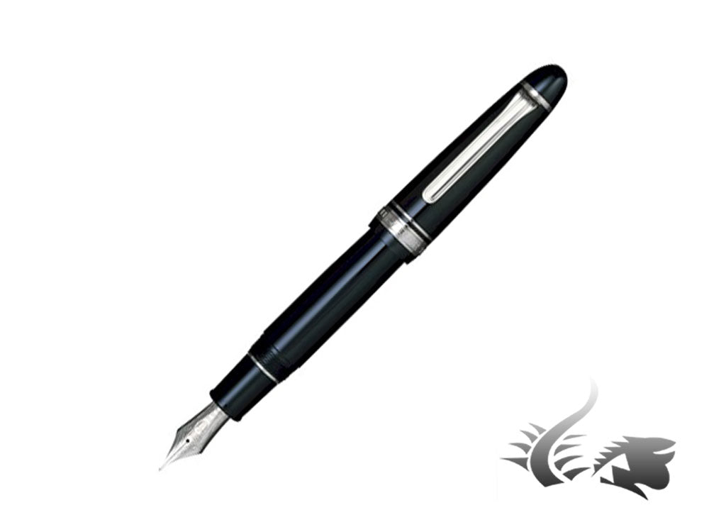 Stylo plume Sailor King of Pens ST Silver, noir, chrome, 11-9639-420