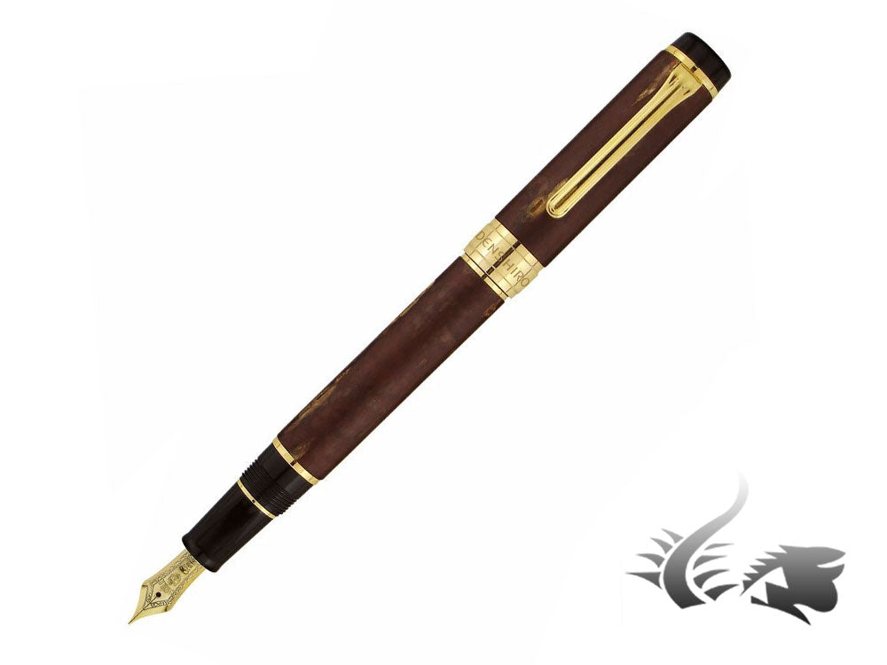 Sailor Precious Wood Kabazaiku Fountain Pen, Cherry Wood, 24K Gold