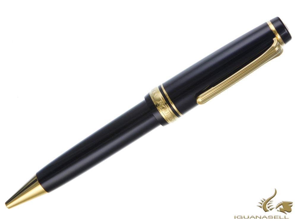 Stylo à bille Sailor Professional Gear Gold, noir, garniture en or 24 carats, 16-1036-620