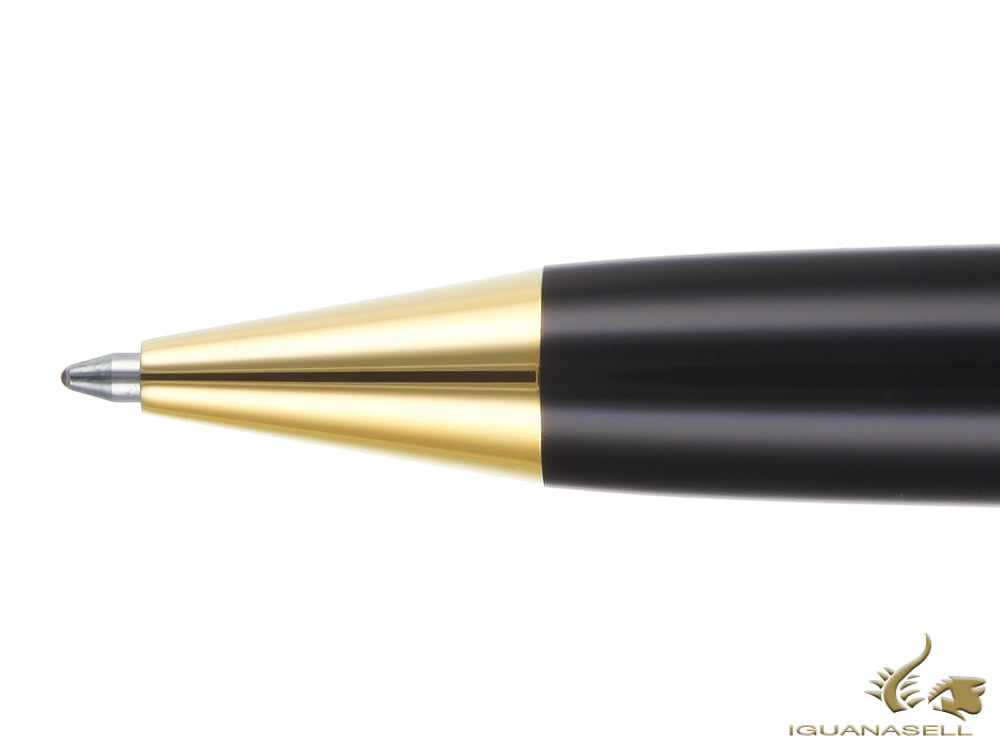 Stylo à bille Sailor Professional Gear Gold, noir, garniture en or 24 carats, 16-1036-620