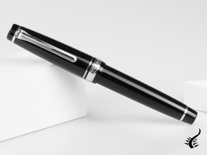 Sailor Professional Gear Silver Fountain Pen, Black, Chrome, 11-2037-420