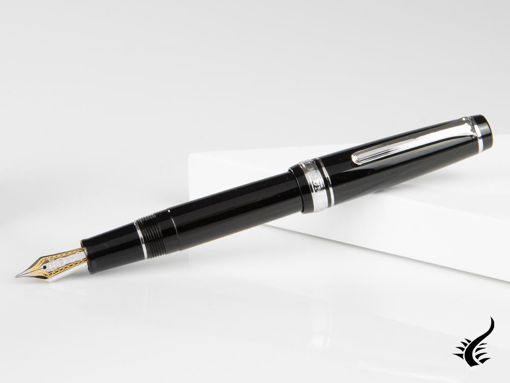 Stylo plume Sailor Professional Gear Silver, noir, chrome, 11-2037-420