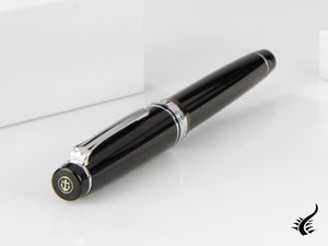 Sailor Professional Gear Silver Fountain Pen, Black, Chrome, 11-2037-420