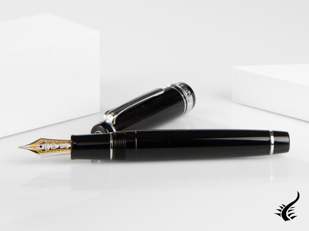 Stylo plume Sailor Professional Gear Silver, noir, chrome, 11-2037-420