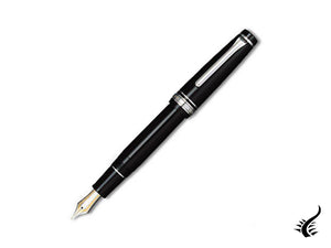 Sailor Professional Gear Silver Fountain Pen, Black, Chrome, 11-2037-420