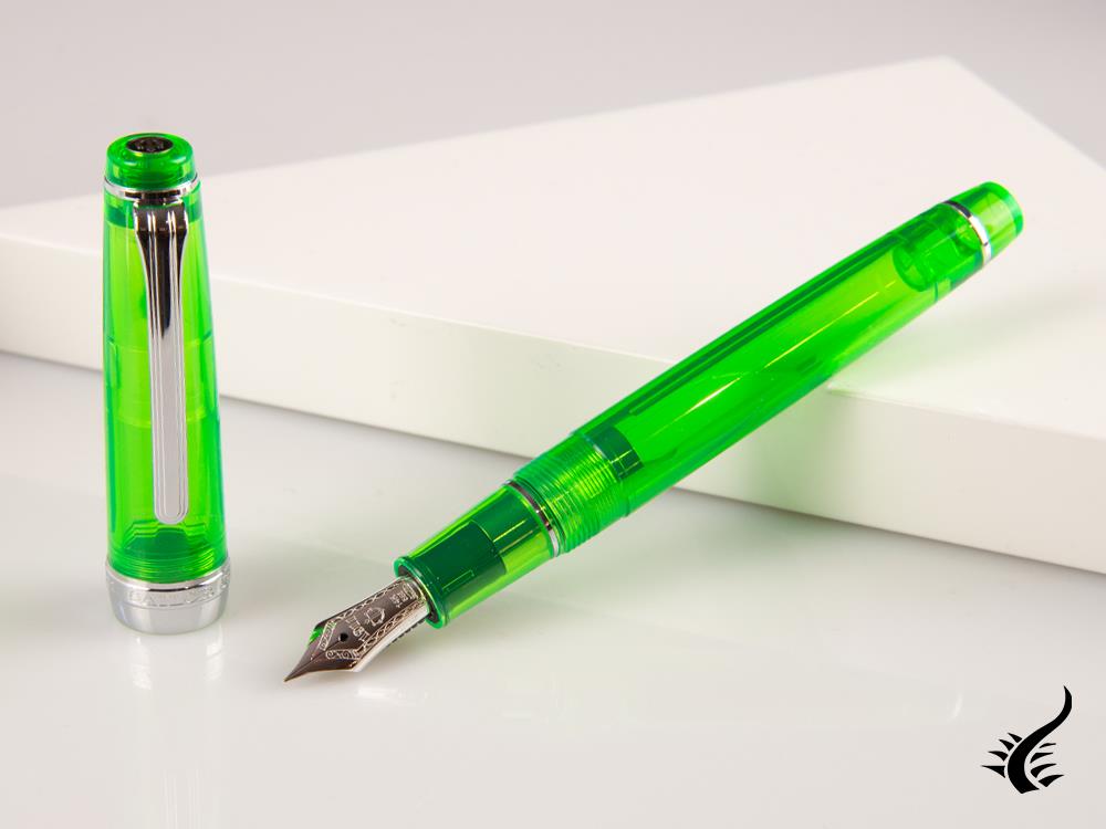 Sailor Professional Gear Slim Demonstrator Fountain Pen, Green, Chrome