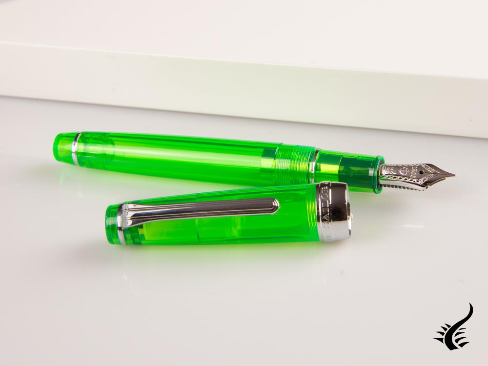 Sailor Professional Gear Slim Demonstrator Fountain Pen, Green, Chrome