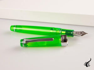 Stylo plume Sailor Professional Gear Slim Demonstrator, vert, chrome