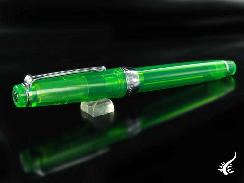 Sailor Professional Gear Slim Demonstrator Fountain Pen, Green, Chrome