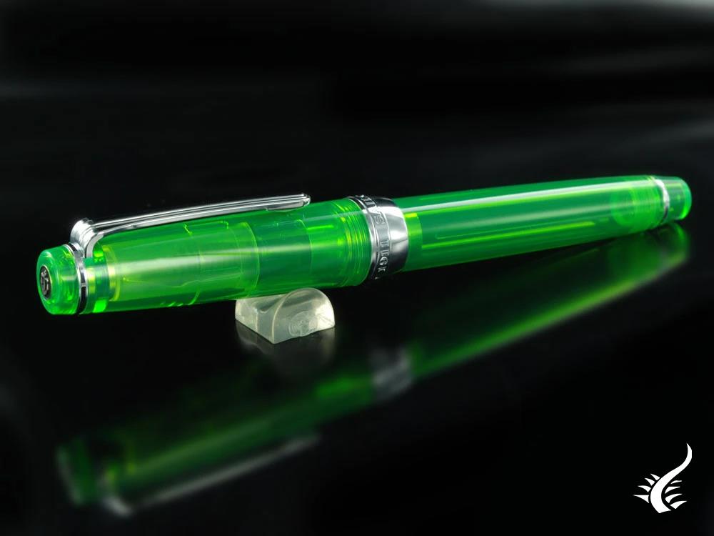 Stylo plume Sailor Professional Gear Slim Demonstrator, vert, chrome