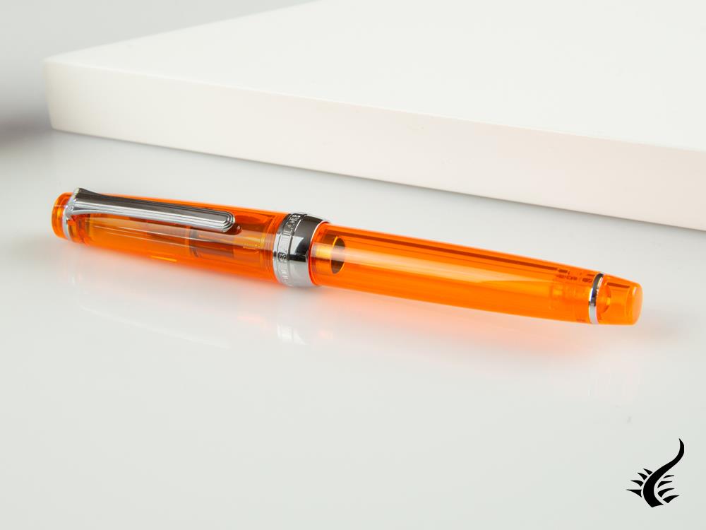 Sailor Professional Gear Slim Demonstrator Fountain Pen, Orange, Chrome