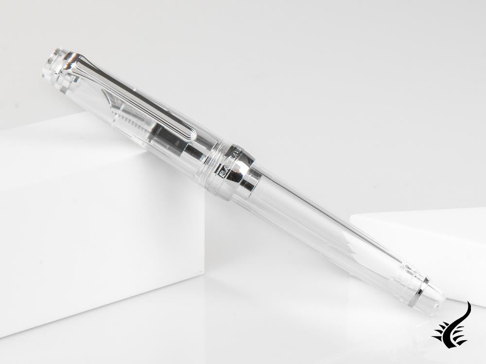 Sailor Professional Gear Slim Demonstrator Silver Fountain Pen, Chrome