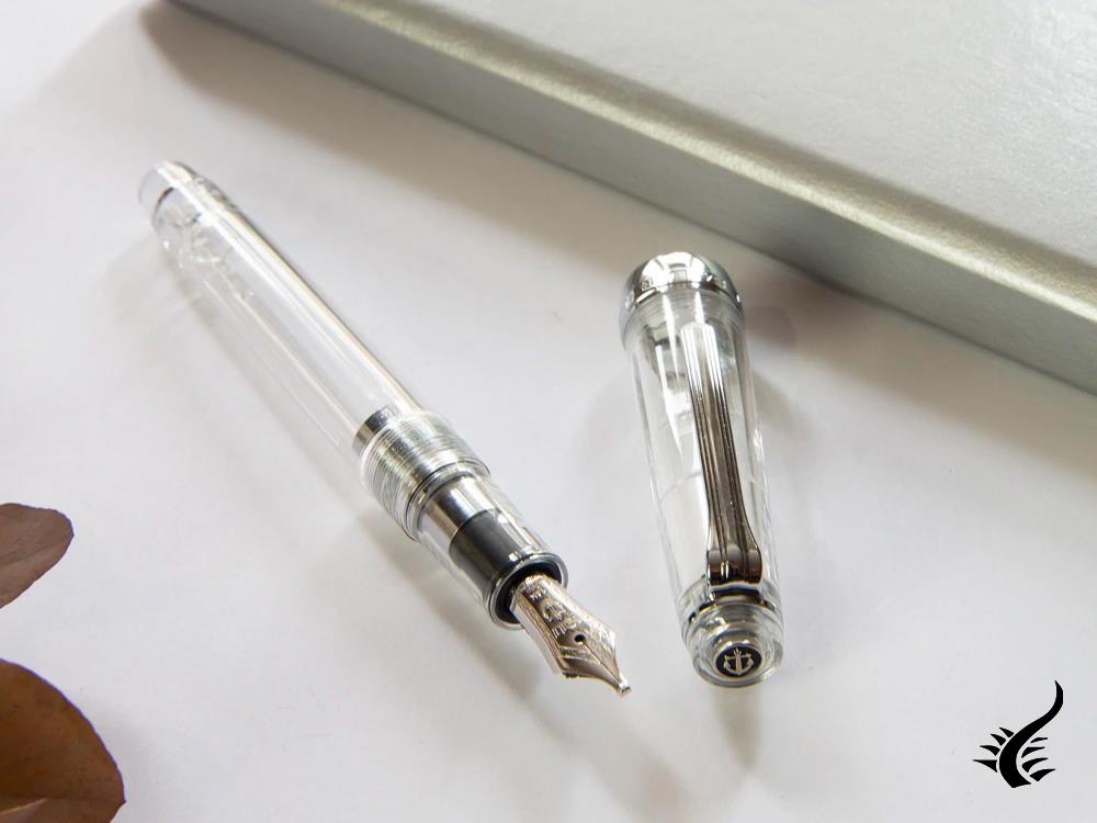Sailor Professional Gear Slim Demonstrator Silver Fountain Pen, Chrome