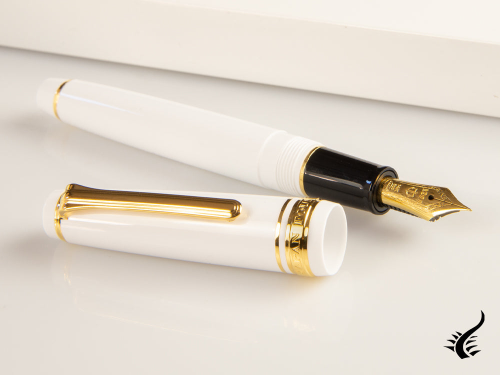 Sailor Professional Gear Slim Gold Fountain Pen, White, 11-1221-410