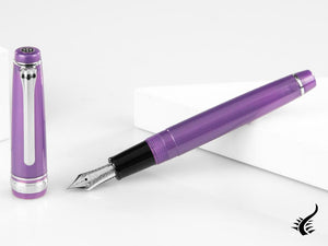 Sailor Professional Gear Slim Silver Fountain Pen, Metallic Violet