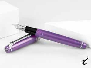 Sailor Professional Gear Slim Silver Fountain Pen, Metallic Violet