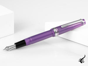 Sailor Professional Gear Slim Silver Fountain Pen, Metallic Violet