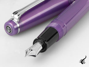 Sailor Professional Gear Slim Silver Fountain Pen, Metallic Violet