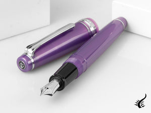 Sailor Professional Gear Slim Silver Fountain Pen, Metallic Violet