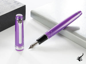 Sailor Professional Gear Slim Silver Fountain Pen, Metallic Violet