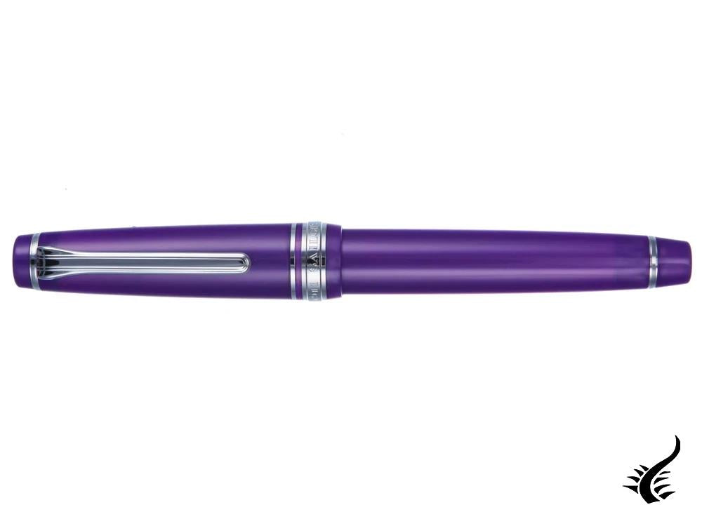 Sailor Professional Gear Slim Silver Fountain Pen, Metallic Violet