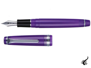 Sailor Professional Gear Slim Silver Fountain Pen, Metallic Violet