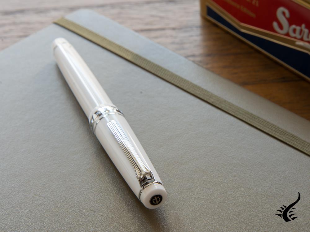 Stylo plume Sailor Professional Gear Slim Silver, blanc, rhodium