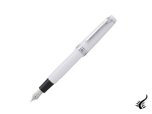 Sailor Professional Gear Slim Silver Fountain Pen, White, Rhodium