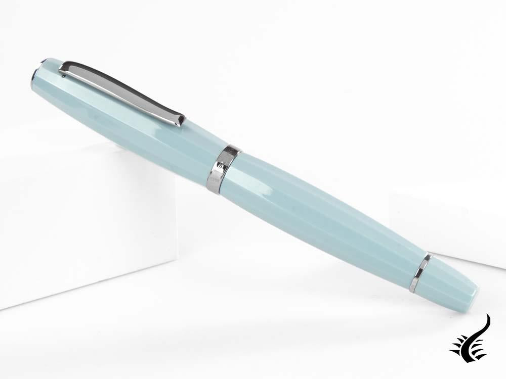 Scribo Feel Fountain Pen, Blue Resin, Ruthenium, Flex nib, FEEFP03RT1403