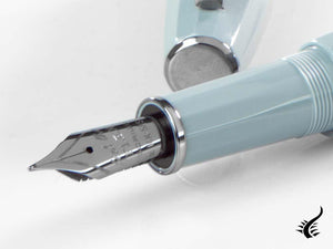 Scribo Feel Fountain Pen, Blue Resin, Ruthenium, Flex nib, FEEFP03RT1403