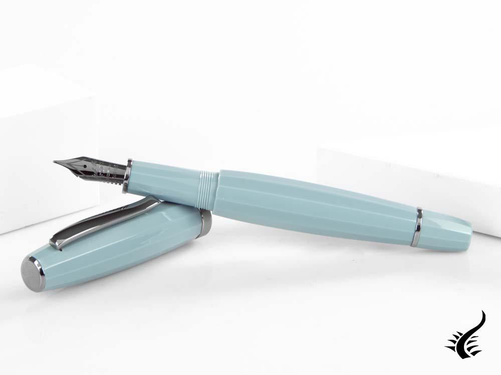 Stylo plume Scribo Feel, résine bleue, ruthénium, plume flexible, FEEFP03RT1403