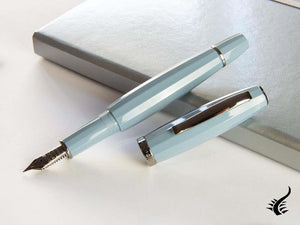 Scribo Feel Fountain Pen, Blue Resin, Ruthenium, Flex nib, FEEFP03RT1403