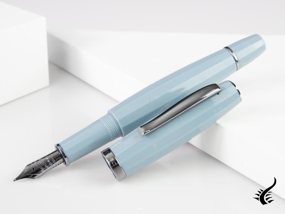 Scribo Feel Fountain Pen, Blue Resin, Ruthenium trim, FEEFP03RT1803