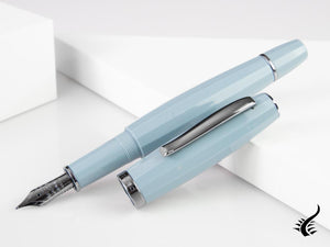 Scribo Feel Fountain Pen, Blue Resin, Ruthenium trim, FEEFP03RT1803