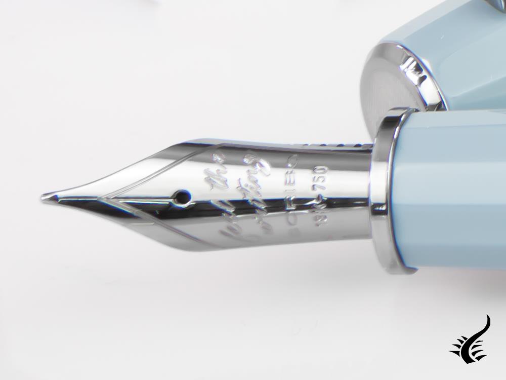 Scribo Feel Fountain Pen, Blue Resin, Ruthenium trim, FEEFP03RT1803