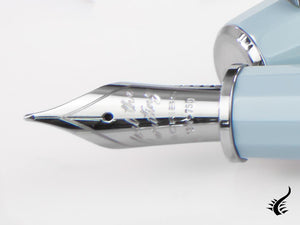 Scribo Feel Fountain Pen, Blue Resin, Ruthenium trim, FEEFP03RT1803