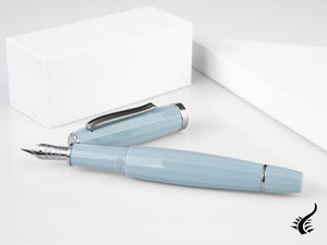 Stylo plume Scribo Feel, résine bleue, attributs en ruthénium, FEEFP03RT1803