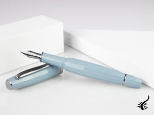 Stylo plume Scribo Feel, résine bleue, attributs en ruthénium, FEEFP03RT1803