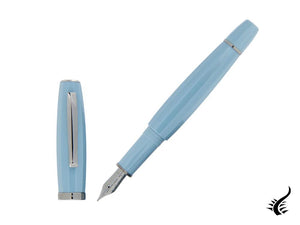 Scribo Feel Fountain Pen, Blue Resin, Ruthenium trim, FEEFP03RT1803