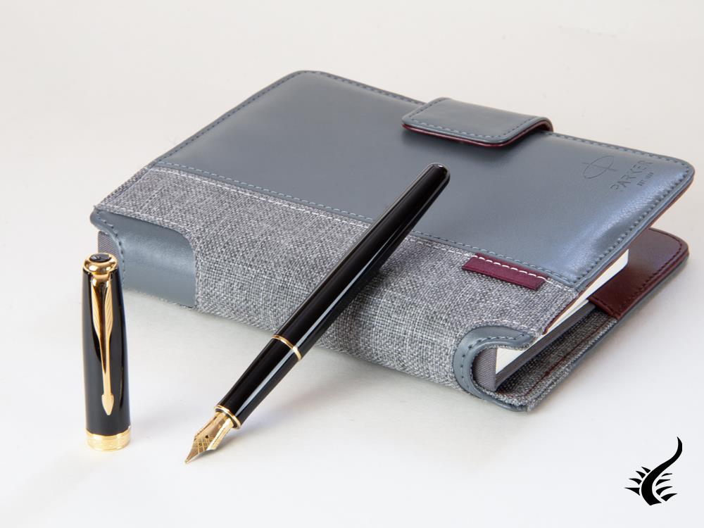 Set Parker Sonnet Fountain Pen, Lacquer, Gold Trim, Black, 1978402