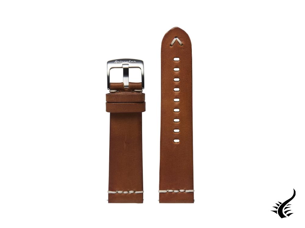 Spinnaker Accessories Strap, Leather strap, Tan, 24mm, Buckle, Stainless Steel