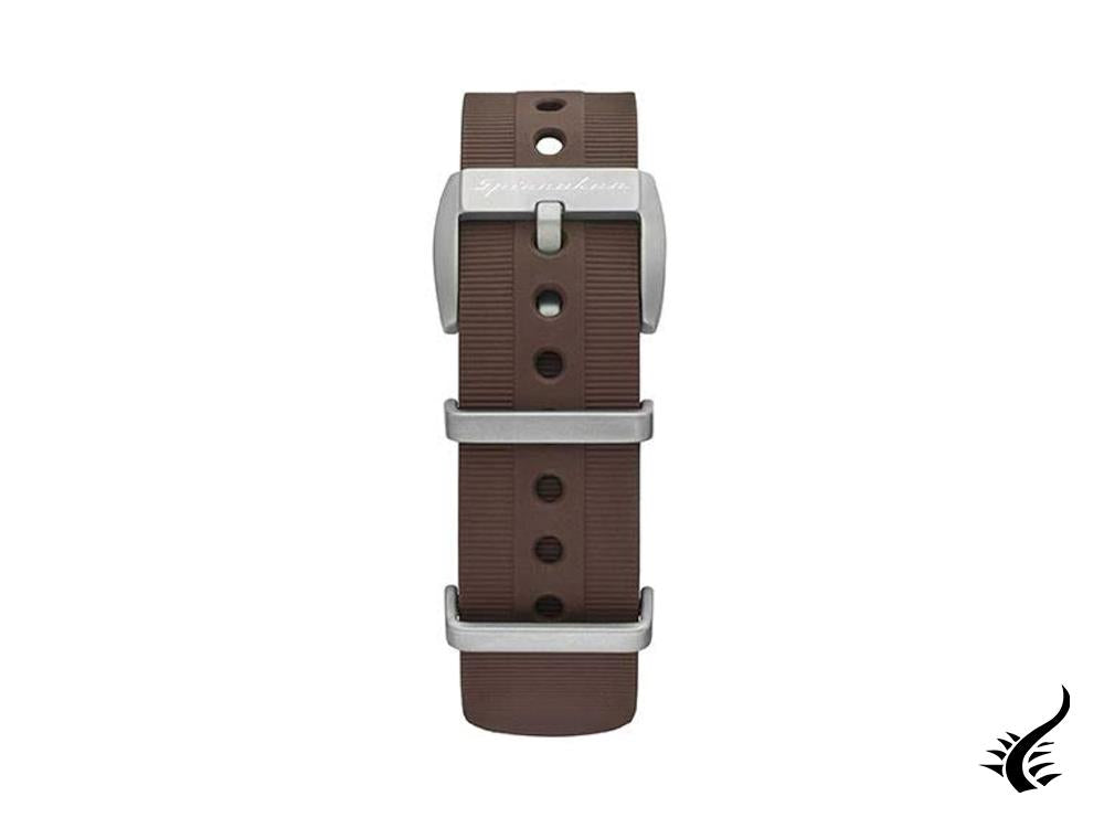 Spinnaker Accessories Strap, Rubber strap, Coffee Brown, 22mm, Stainless Steel